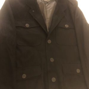 Kenneth Cole Black Military Field Coat